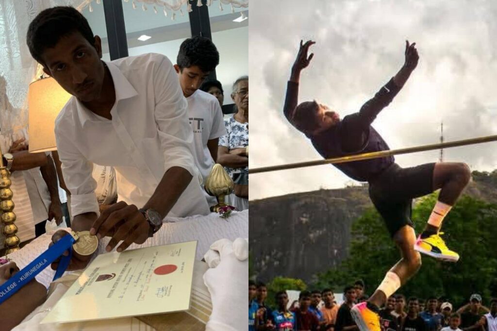 අම්මා කෙනෙක් කියන්නේ පුතෙකුගේ ලොකුම හයියක්… ඉතිං මේ කියන්නේ අම්මා සිය ජීවිතෙන් සමුගෙන යද්දි අම්මාට උන පොරොන්දුව ඉටු කරමින් උස පැනීමේ නව වාර්තාවක් තියපු මලියදේවයේ නිපුන ගැන…