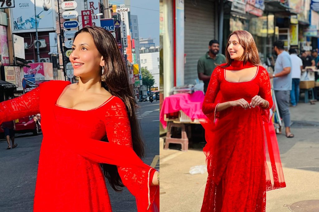 ඈ නම් රතු රෝස මලක් වගේ… රටක් ආදරේ කරන අමන්දා සිල්වාගේ හැඩ බලන්නකෝ…