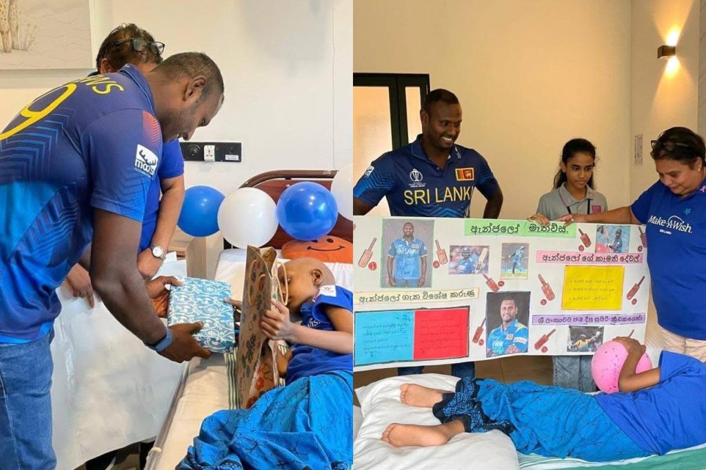 තමන් ආදරේ කරන ක්‍රිකට් වීරයා එයාගේ ඇස් ඉස්සරහා ඉද්දි එයාට මොන තරම් සතුටක් දැනෙන්න ඇතිද ? රෝගාතුර වී සිටින තමන්ගේ රසිකාවියක් බලන්න ගිය රටක් ආදරේ කරන ක්‍රිකට් තරුව ඇන්ජි…