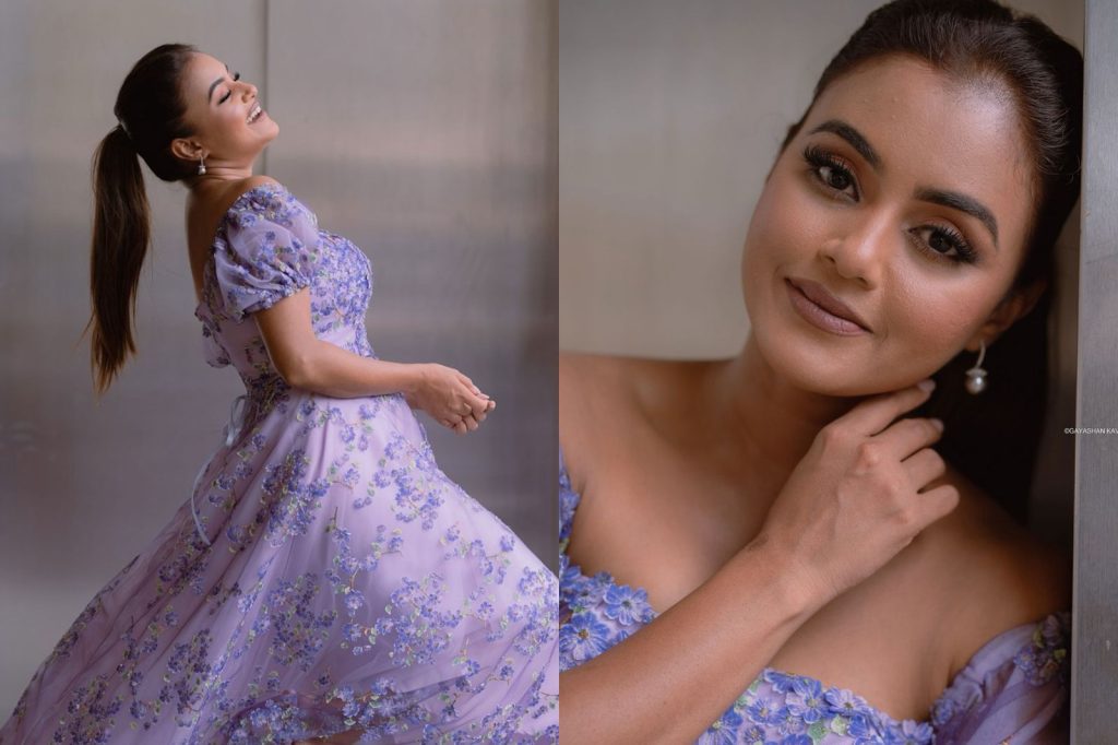 මල් ගවුමට එයාගේ තියෙන්නේ මහ අමුතුම ලස්සනක්… ප්‍රියසාද් පවුලේ හැඩකාරිය. බලන්නකෝ දිනක්ෂිගේ ලස්සන…