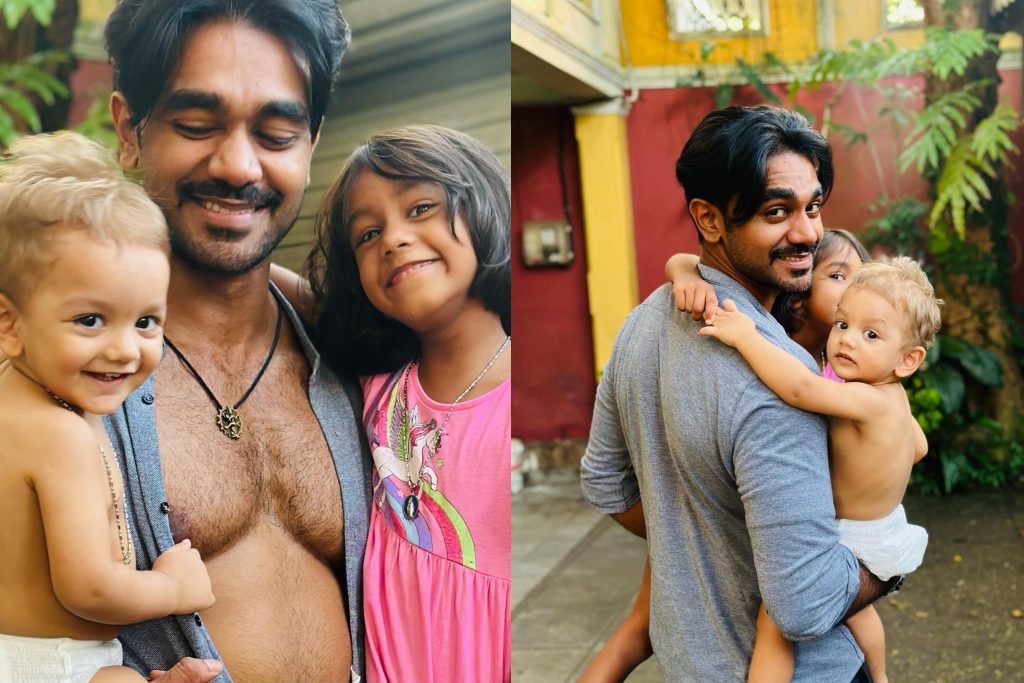 ” අප්පච්චි ගෙදර ඇවිත්..” බලන්නකෝ පොඩ්ඩෝ දෙන්නට තියෙන සතුට