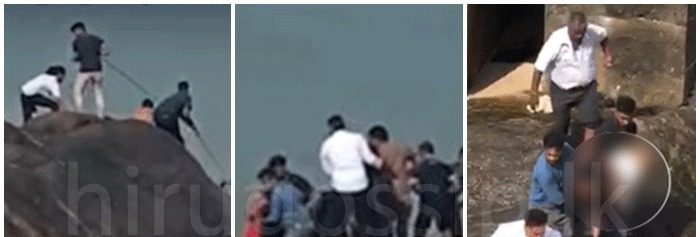 “මන් දැක්කේ නැත්නම් මේ ජීවිත මහ මුහුදට වැහිලා යනවා” පෙම් සුව විඳිද්දී මුහුදට වැටුණු යුවල – දිවි නොතකා දිවි බේරූ ගාල්ලේ තරුණයෝ – video