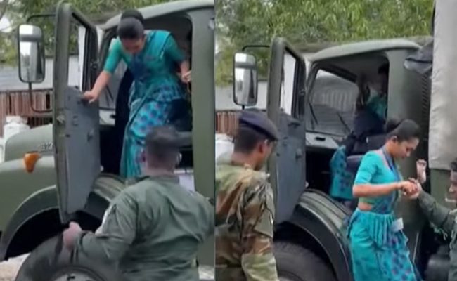 ගුවන් සේවිකාවන්ට යුද විරුවන්ගෙන් ප්‍රවාහන පහසුකම්.!