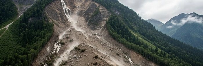 ලොව ගොඩබිමෙහි මෙතෙක් හමු වූ විශාලතම නායයෑම වාර්තා වෙයි. හානි වූ ප්‍රමාණය වර්ග කිලෝමීටර 3,400ක්