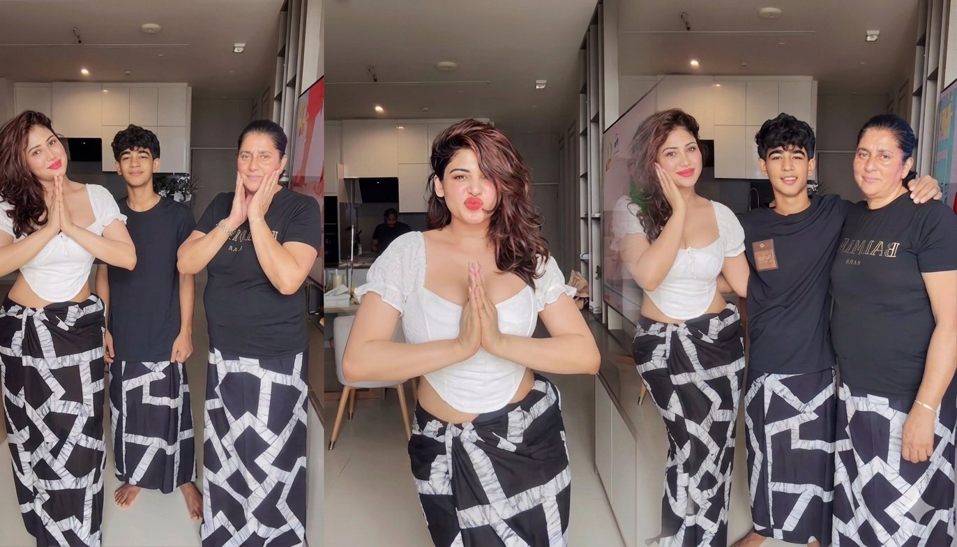 හැමදාමත් වගේ ඇය එදා දවසත් ගෙදර අයත් එක්ක.. බලන්නකෝ පියුමිගේ කෝලම්..