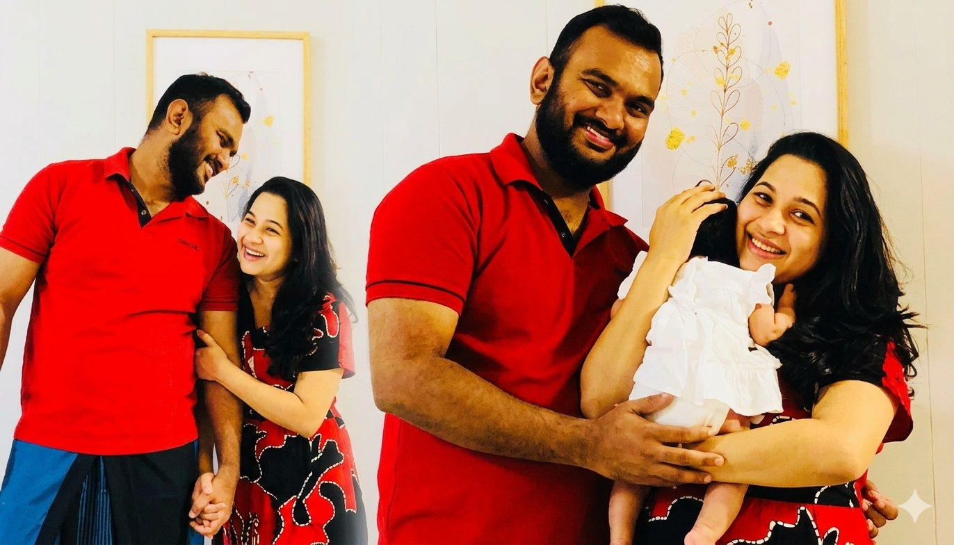 එයාගේ පුංචි සමනලියත් එක්ක මේ සමරන මුල්ම අවුරුද්ද.. බලන්නකෝ තිසුරිගේ පුංචි පවුලේ ලස්සන..