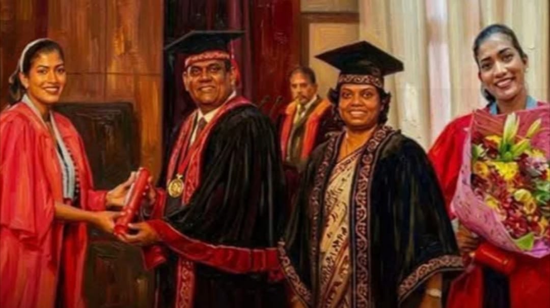 “තාත්තගේ අතින්ම ලැබුණු ශාස්ත්රපති උපාධිය”කොළඹ සරසවියෙන් ඇසුණු අපූරු පිය-දූ සෙනෙහසේ කතාව..